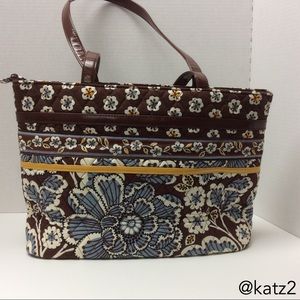 Vera Bradley Slate Blooms Zippidy Quilted Tote
